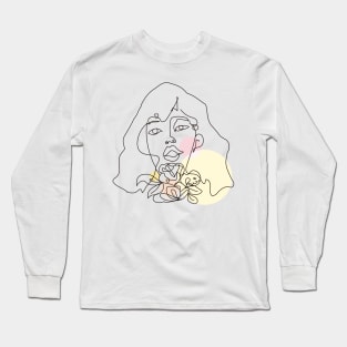 abstract lady, line art woman Long Sleeve T-Shirt